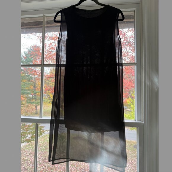 Allsaints Black Dress with Sheer Overlay - Picture 1 of 2